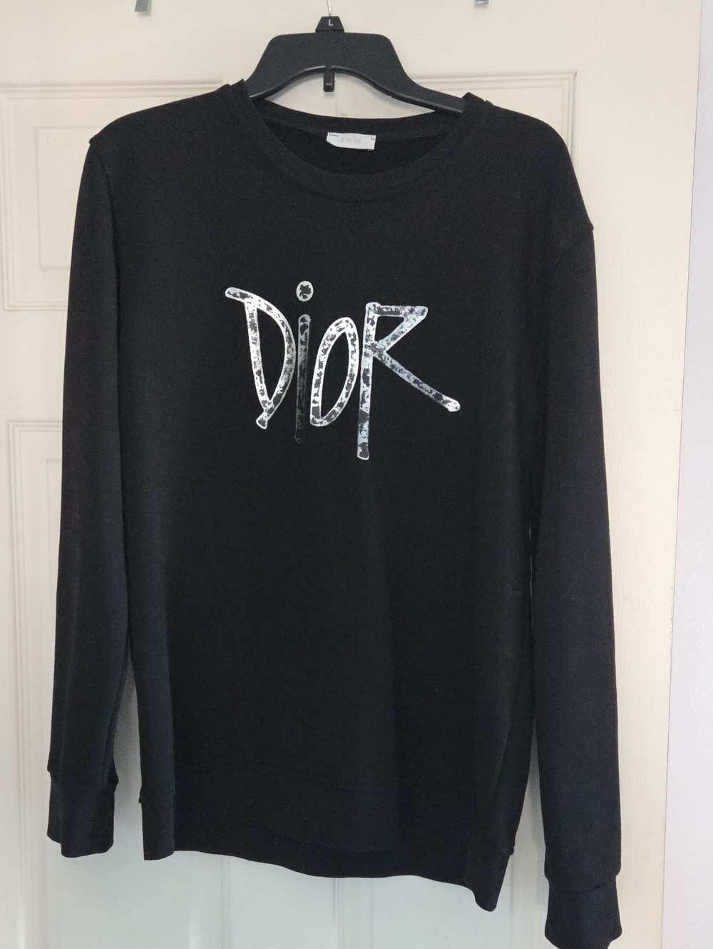 Dior Black Sweatshirt with White Logo Graffiti